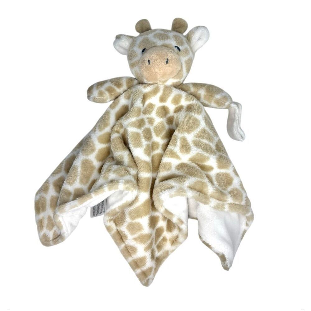 Carter’s Security Blanket Stuffed Animal Lovey Brown GIRAFFE Baby Pacifier Tab